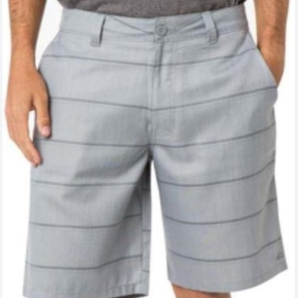 O'Neill Men's Light Gray Striped Cargo Shorts